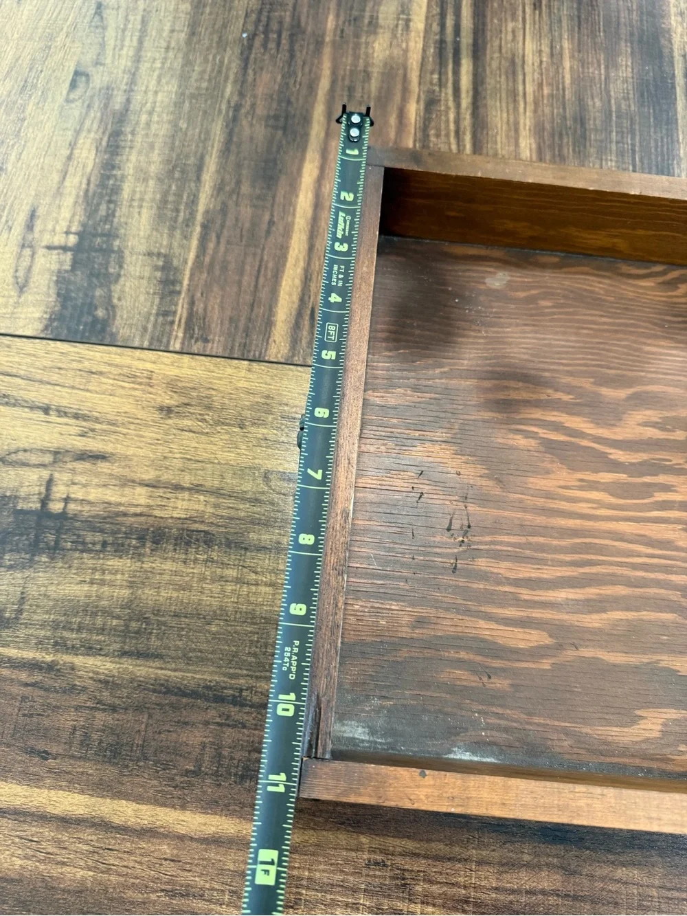 Vintage sewing machine drawer Wooden Tray with Brass Pull - Dark Brown